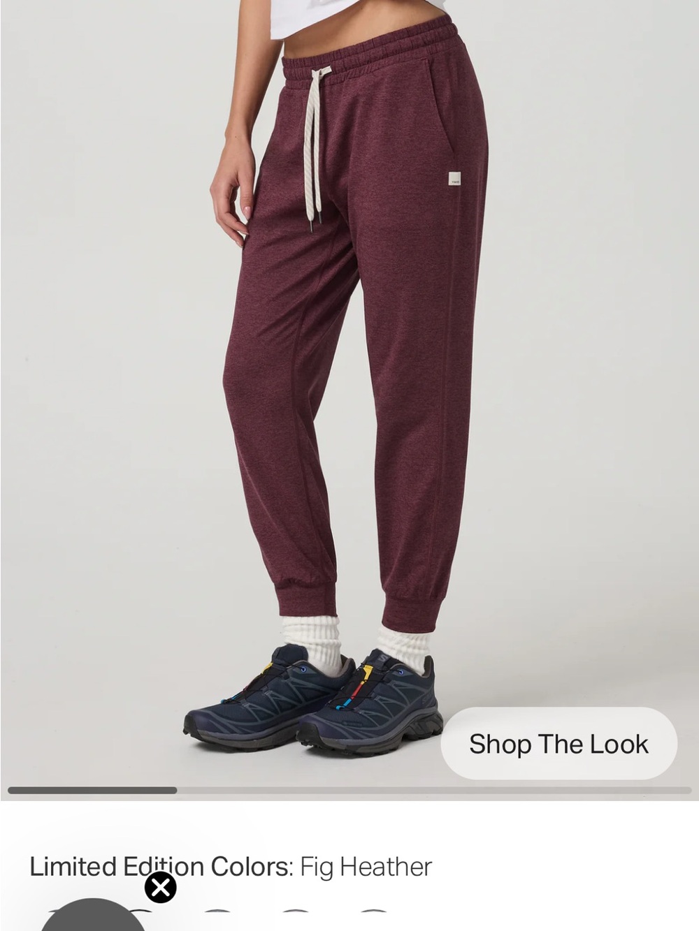 Vuori Women’s Performance Jogger Long - light maroon color